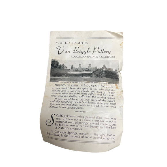 Vintage Anna Van Briggle Blue Drip Hi Fire Glaze Cornucopia Vases Set of 2 - Picture 8 of 8